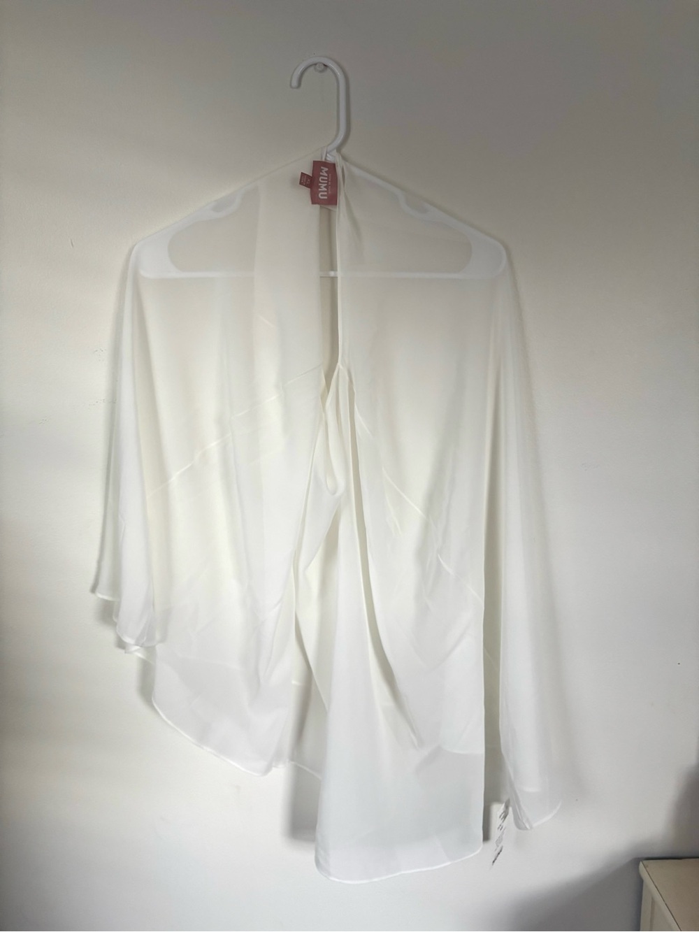 Show Me Your Mumu- Sheer White Chiffon Shawl Wrap